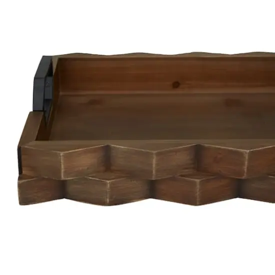 Dark Brown Modern Tray, Set of 2" 14", 16" {4}