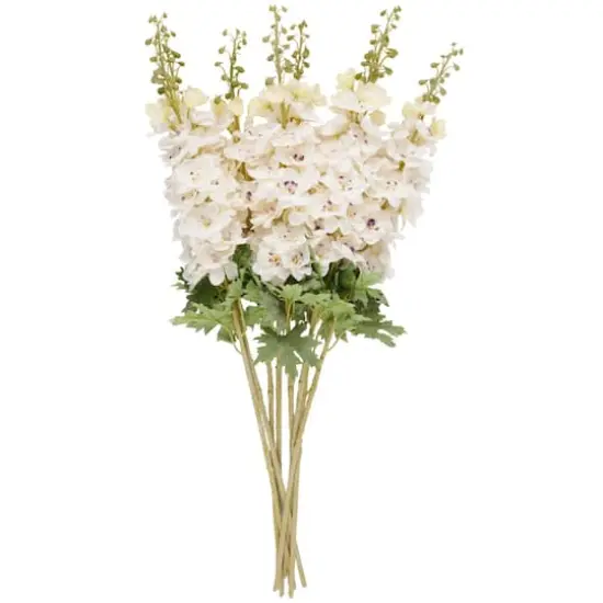 38" White Delphinium Artificial Flower Stem, 8ct. {4}