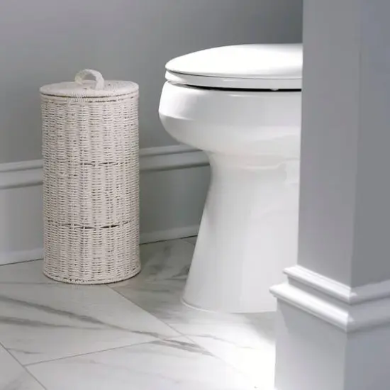 Household Essentials Wicker Toilet Paper Holder with Lid {3}