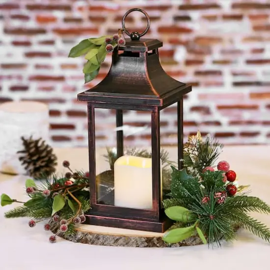 Kate Aspen&reg; Copper Hampton LED Vintage Decorative Lantern {5}