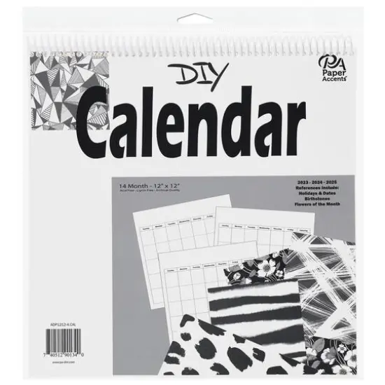 PA Paper&trade; Accents 12" x 12" Blank White 14 Month DIY Calendar {1}