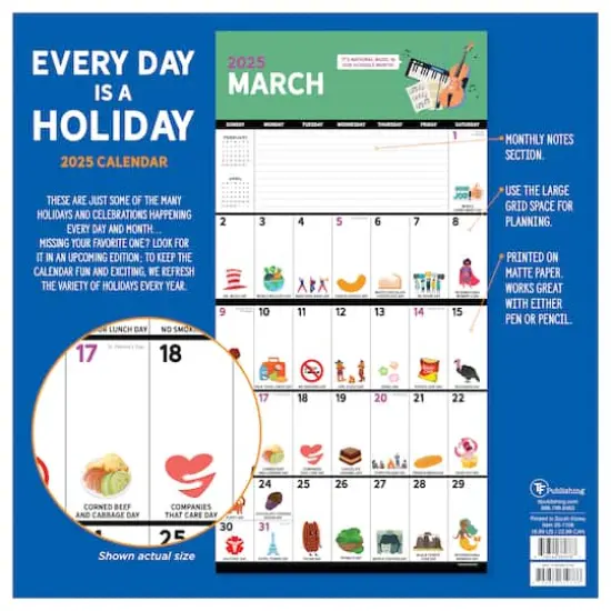 TF Publishing 2025 Every Day's a Holiday Wall Calendar {3}