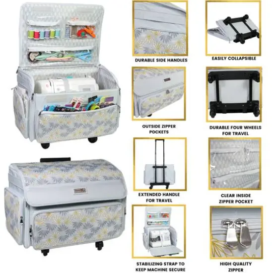Everything Mary White 4-Wheels Deluxe Sewing Machine Storage Case {6}