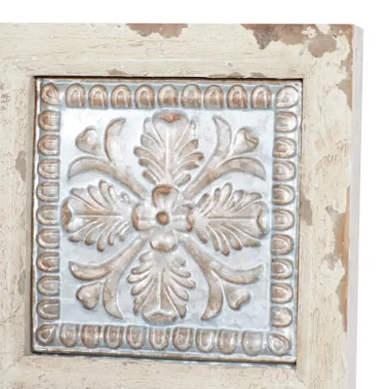 31" White Metal Rustic Floral Wall D&eacute;cor {4}