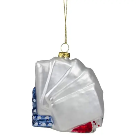 4" Silver & Blue Poker Playing Cards with Dice & Chips Christmas Ornament {8}