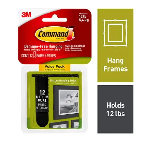 3M Command&trade; Medium Black Picture Hanging Strips {5}