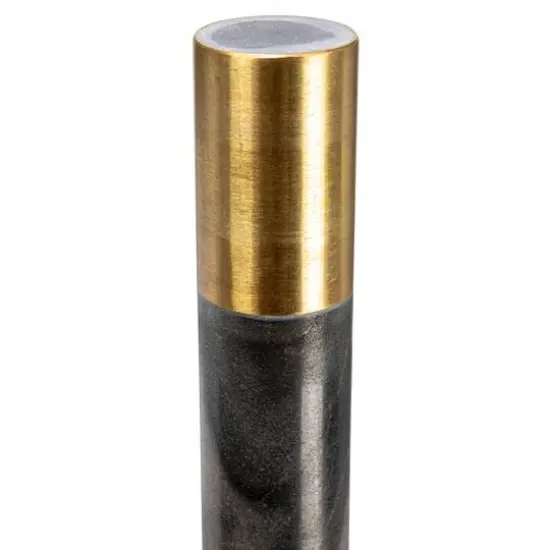 Hello Honey&reg; 12" Modern Marble with Brass Detail Paper Towel Holder Gray {7}