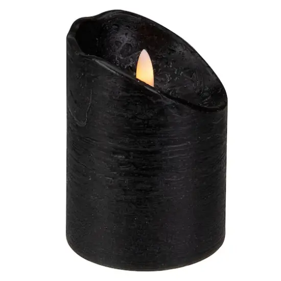 4" LED Black Flameless Halloween D&eacute;cor Candle {6}