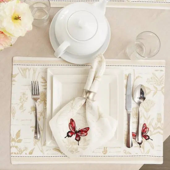 Botanical Butterfly Embroidered Napkin Set, 6ct. {6}