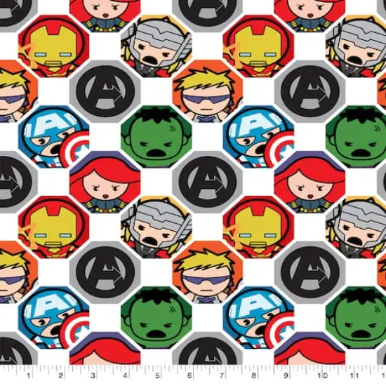 Marvel Kawaii Hex Grid Super Hero Cotton Fabric {3}