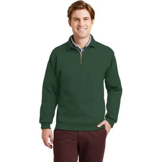 JERZEES® Super Sweats® NuBlend® 1/4 Zip Cadet Collar Sweatshirt Forest Green {4}