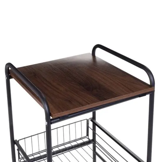 Honey Can Do Black & Natural 3-Tier Slim Rolling Cart {7}