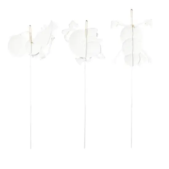 Glitzhome&reg; 2ft. Metal Snowman Yard Stake Set {6}