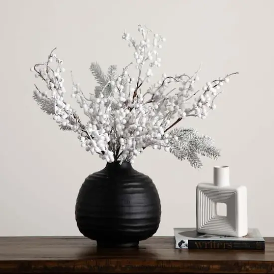 30" Flocked White Berry Stems, 3ct. {3}