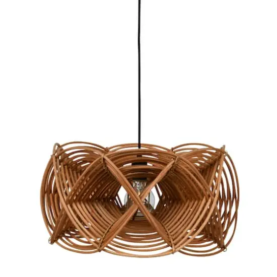 Hello Honey&reg; 21" Natural Modern Woven Rattan Ceiling Light {1}
