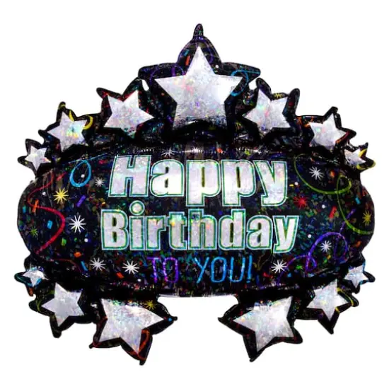 SuperShape&trade; 31" Brilliant Birthday Marquee Foil Balloon {1}