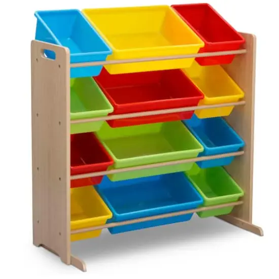Kids Storage Organizer With 12 Plastic Bins Multi {6}