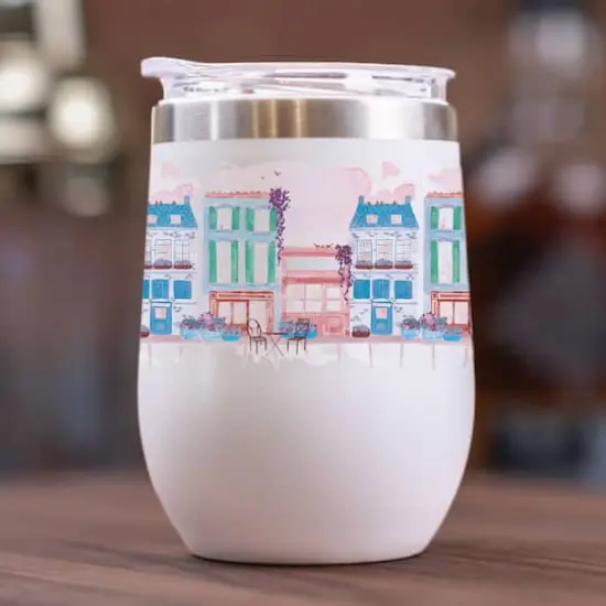 11oz. French Watercolor Shops Stainless Steel Wine Tumbler {3}