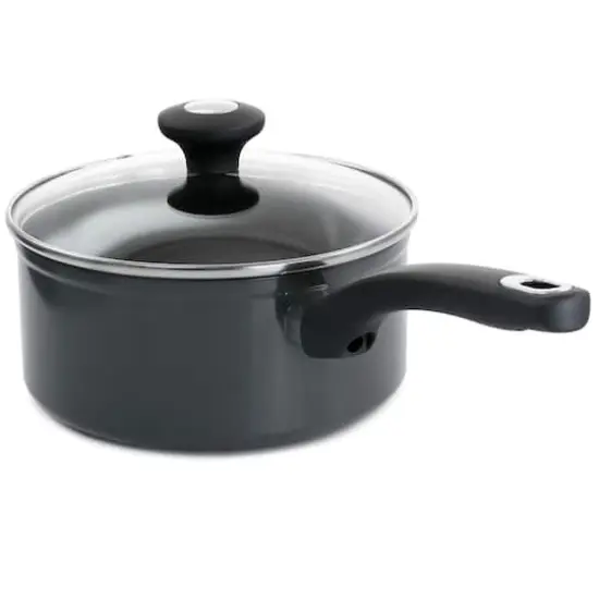 Martha Stewart Everyday 1.6qt. Aluminum Sharkey Gray Saucepan with Lid {6}