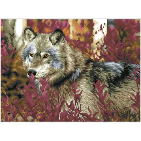 Diamond Dotz&reg; Advanced Autumn Wolf Pre-Framed Diamond Painting Kit {3}