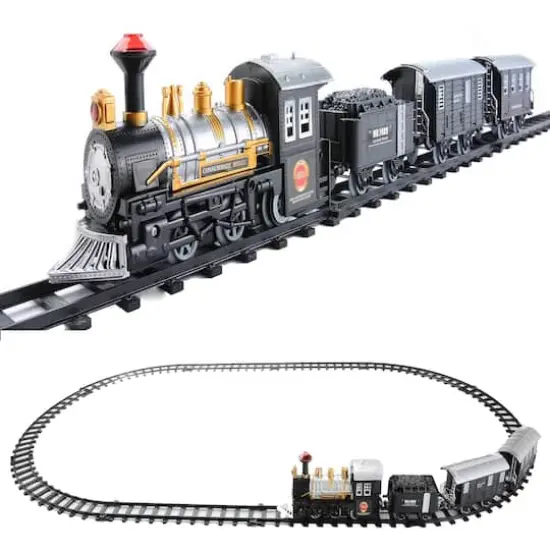Black Lighted Animated Classic Train Set {4}