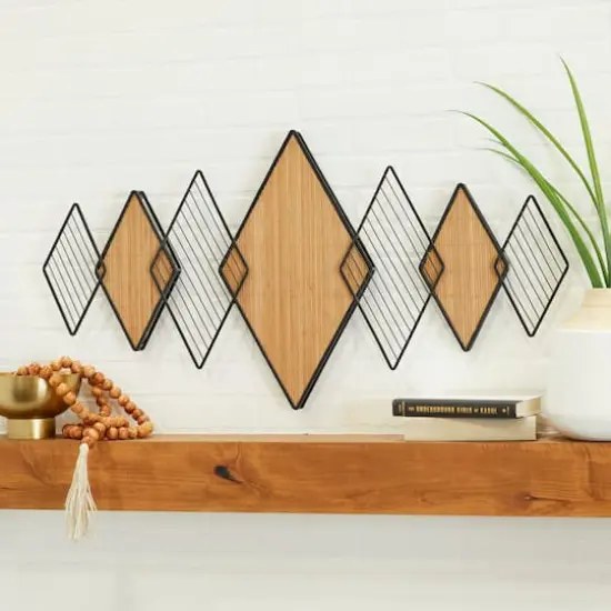 Brown Bamboo Modern Wall Decor, 42" x 2" x 22" {7}