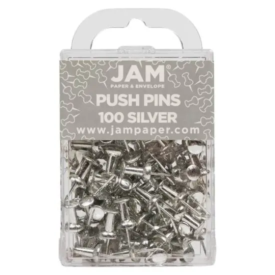 JAM Paper Colorful Standard Push Pins, 100ct. Baby Pink {2}