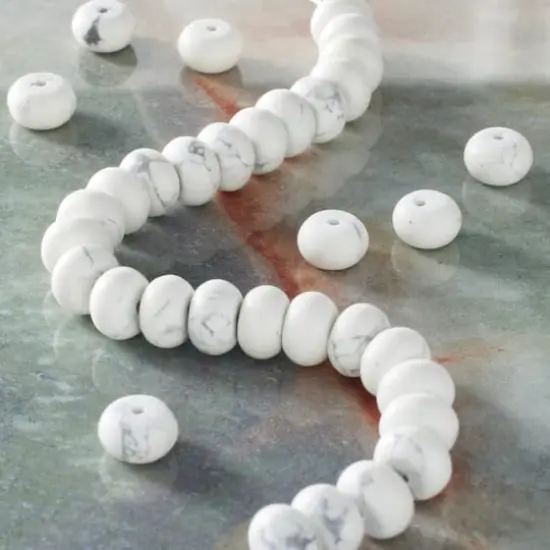 White Howlite Rondelle Beads, 8mm by Bead Landing&trade; {3}