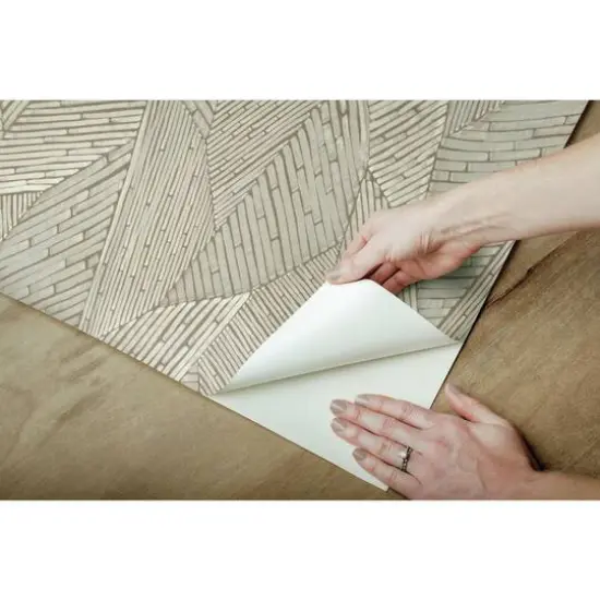 RoomMates Woven Reed Stitch Peel & Stick Wallpaper Brown {7}