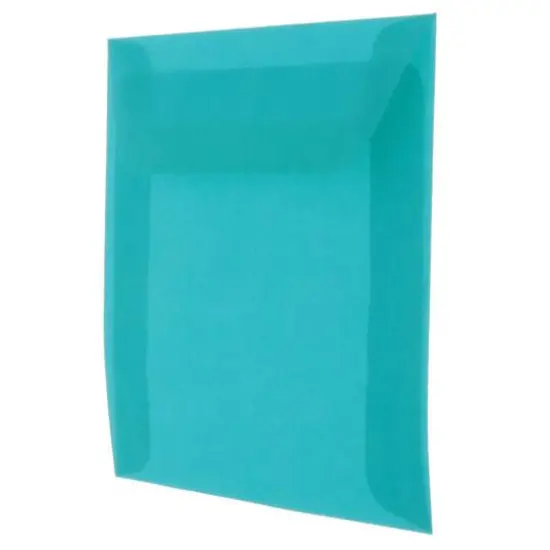 JAM Paper 6" x 6" Translucent Vellum Invitation Envelopes, 25ct. Aqua {4}