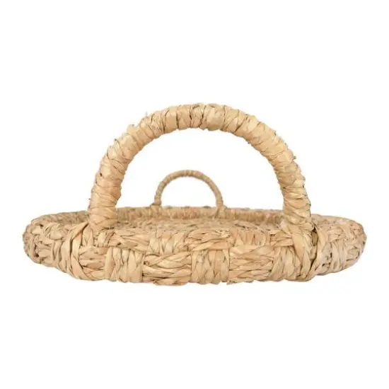 Hello Honey&reg; Decorative Handwoven Oval Seagrass and Rattan Trays with Handles Set {3}