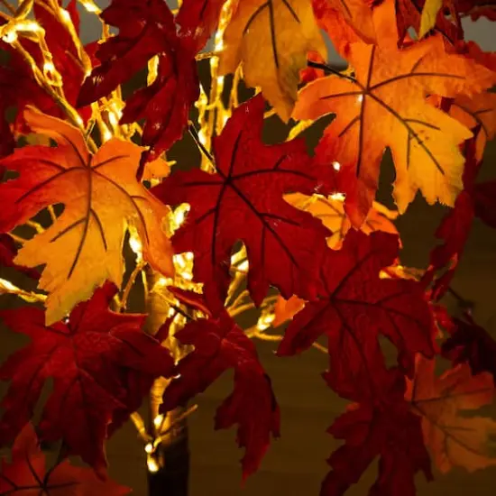 4ft. Pre-Lit Autumn Weeping Maple Artificial Fall Tree with 180 Warm White LED Lights {5}