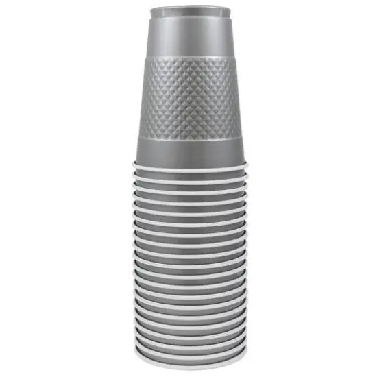 JAM Paper 16oz. Plastic Party Cups, 20ct. Silver {1}