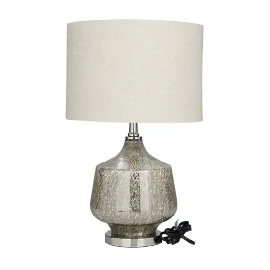 Champagne Linen Transitional Table Lamp, 21" x 13" x 13" {3}