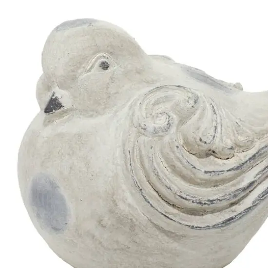 Tan Stone Country Garden Bird Sculpture Set {11}