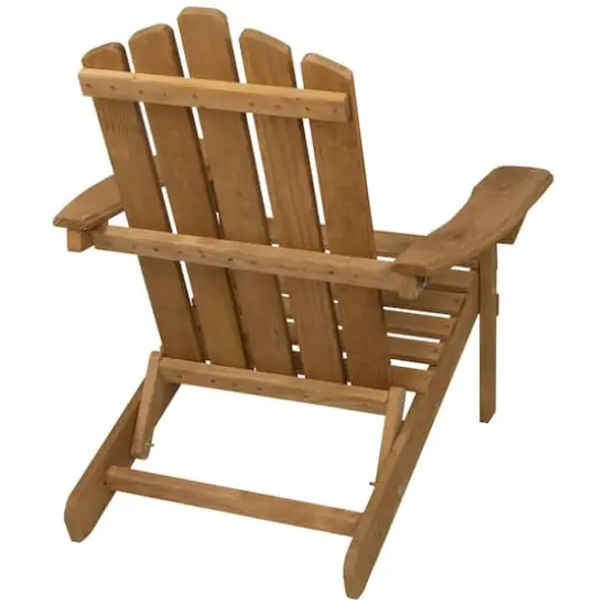 36" Classic Folding Wooden Adirondack Chair Natural Stained {6}