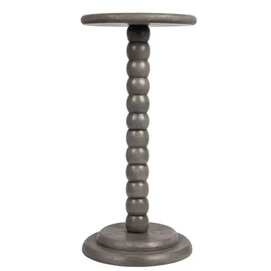 Hello Honey® 25" Stacked Pedestal Cocktail Side Table Dove Gray {4}