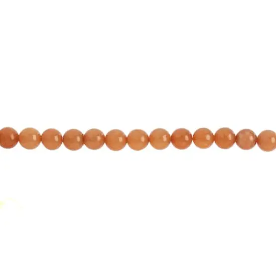 John Bead Earth's Jewels Natural Stone Round Beads, 6mm Peach Aventurine {1}