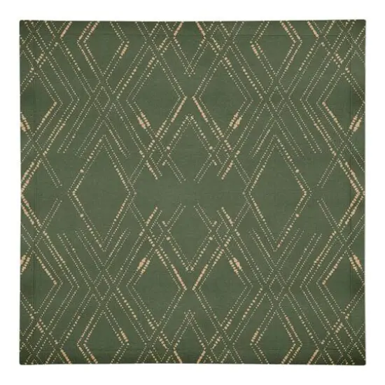 Diamond Cotton Twill Napkin Green and Gold {1}