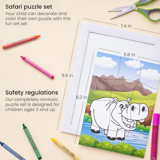 Arteza&reg; Kids Safari Jigsaw Puzzle Set, 32 pcs {3}