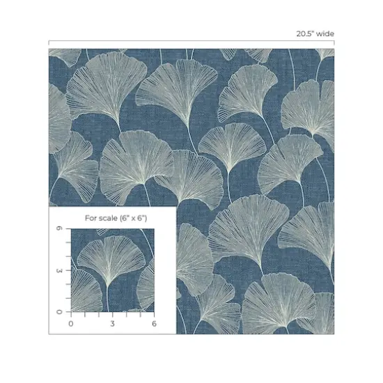 Surface Style Ginkgo Peel & Stick Wallpaper Denim {5}
