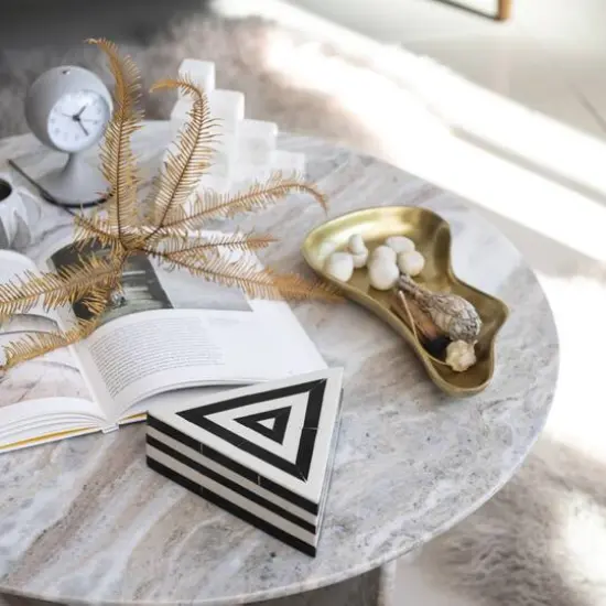 Hello Honey® 12" Gold Electroplated Aluminum Organic Shaped Tray {3}