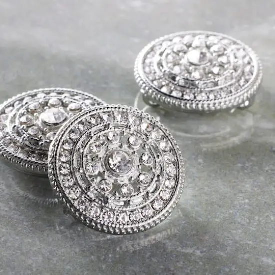 Rhodium with Clear Rhinestone Round Slider Beads, 23mm by Bead Landing&trade; {3}