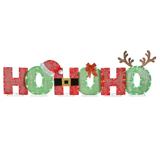 7.5ft. LED Red & Green Ho Ho Ho Decoration {1}