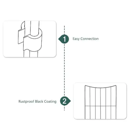 NEX&trade; 24" Black Lower Arc Garden Fence, 25ct. {3}