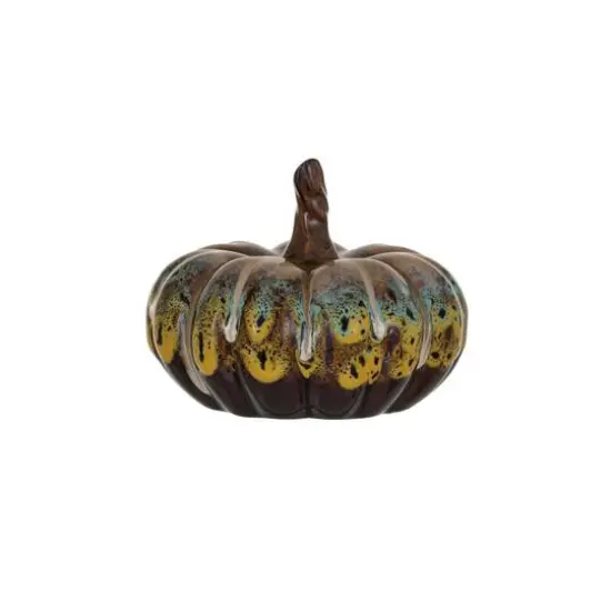 Hello Honey&reg; 3.75" Multicolor Stoneware Pumpkin D&eacute;cor with Reactive Glaze {1}