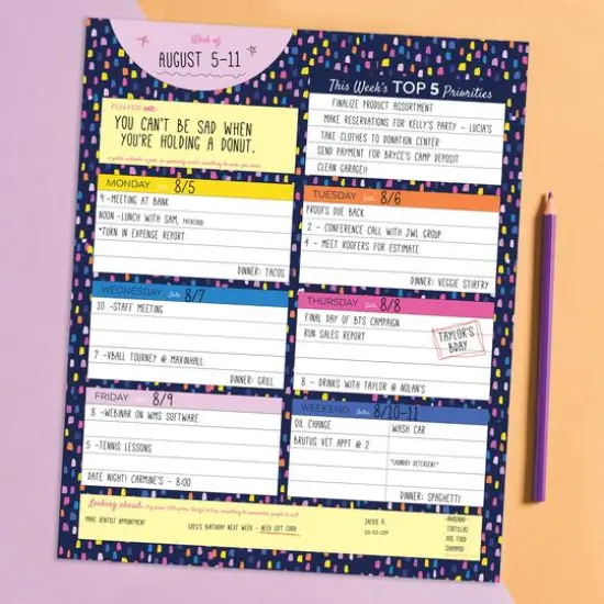 TF Publishing Bright Week Large Weekly Task Planner Desk Pad {4}