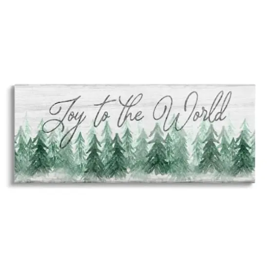Stupell Industries Joy to the World Pine Trees Canvas Wall Art {1}