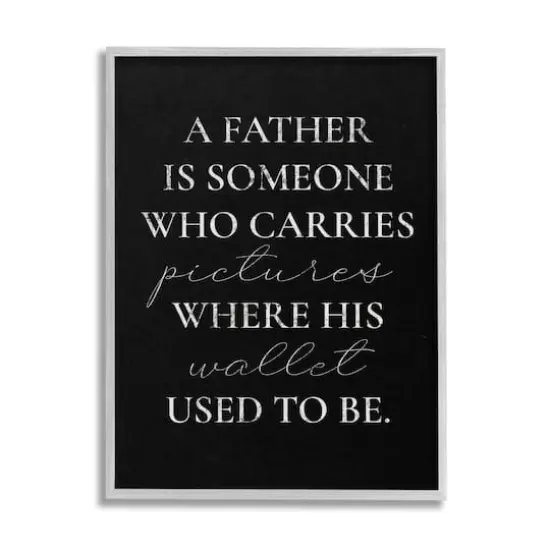 Stupell Industries Pictures Where Wallet Used To Be Father Framed Giclee Art Gray {1}