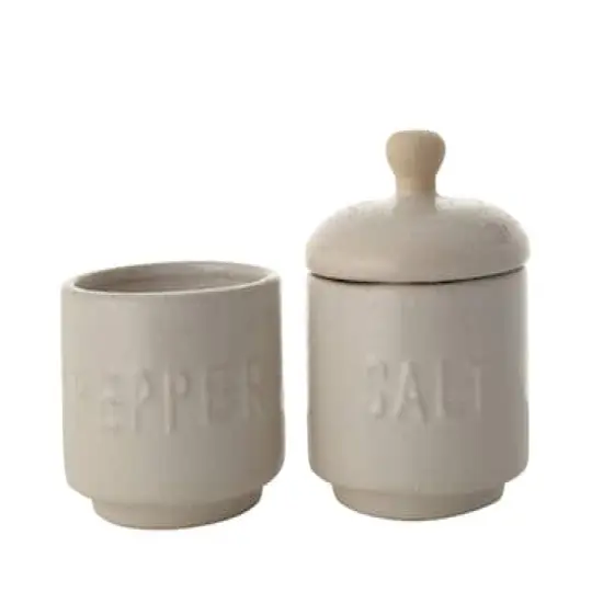 Hello Honey® White Stackable Stoneware Salt & Pepper Pinch Pots with Lid Set {4}